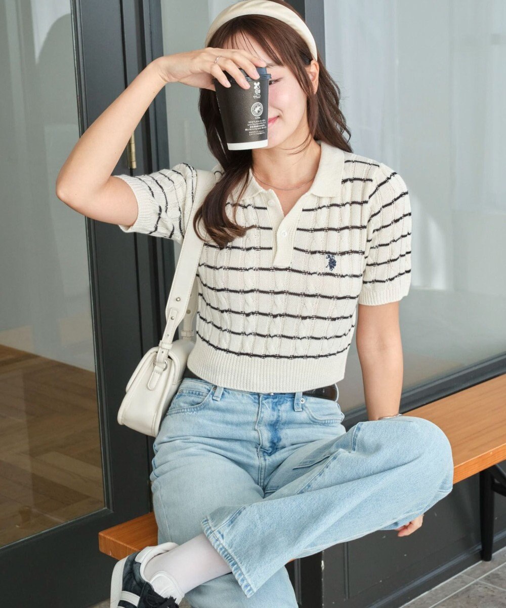 WEGO 別注USPOLO　ケーブルニットポロ 