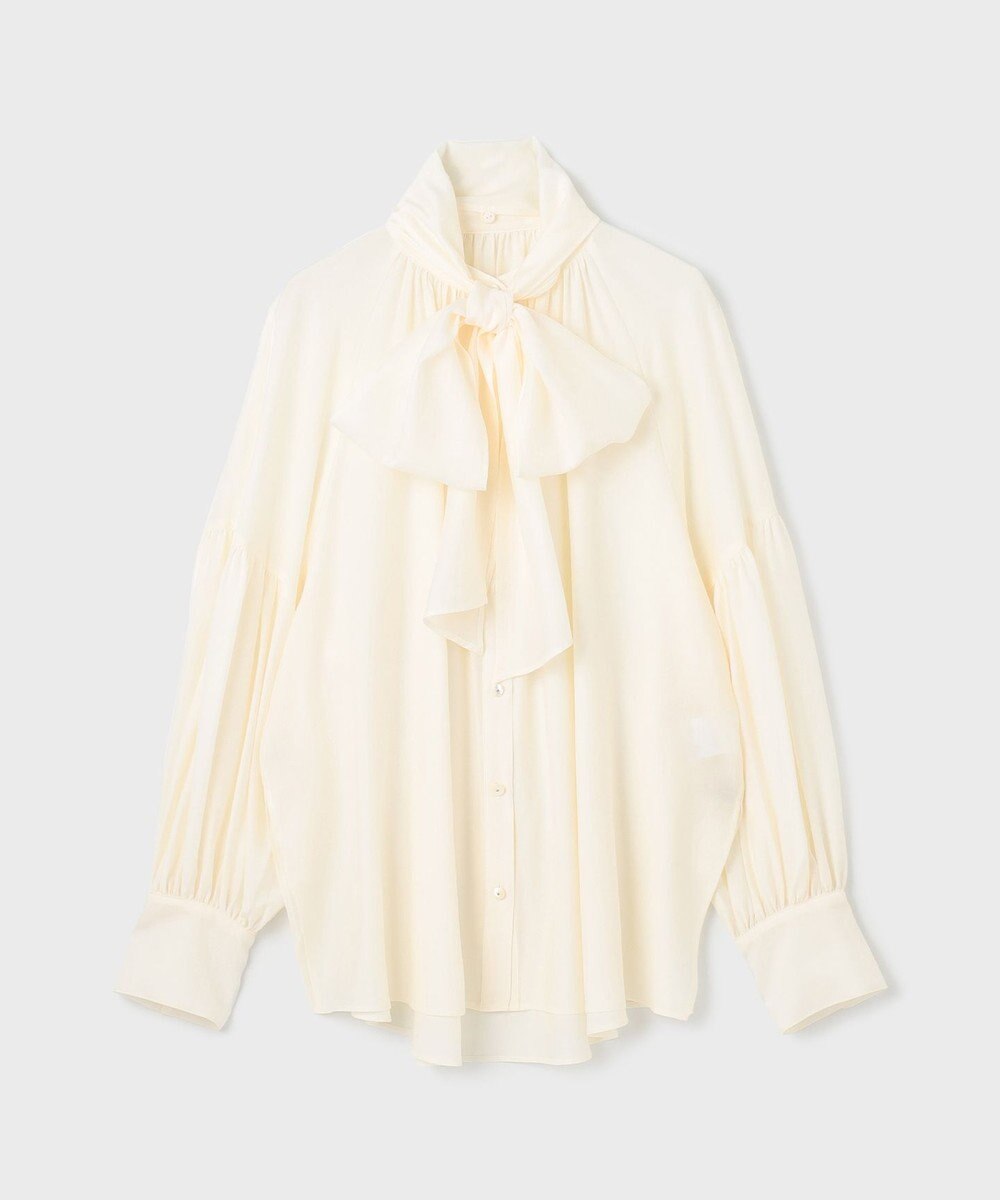 GRACE CONTINENTAL タイ付ギャザーシャツ 