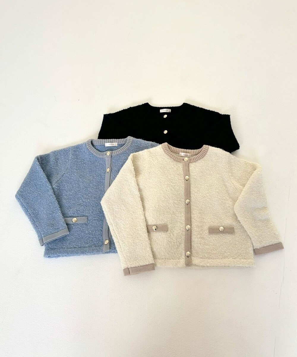 Feroux 【洗える】ブークレー ニットジャケット 