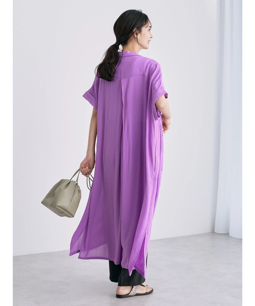 AMERICAN HOLIC 楊柳Ｗポケット開襟ワンピース 