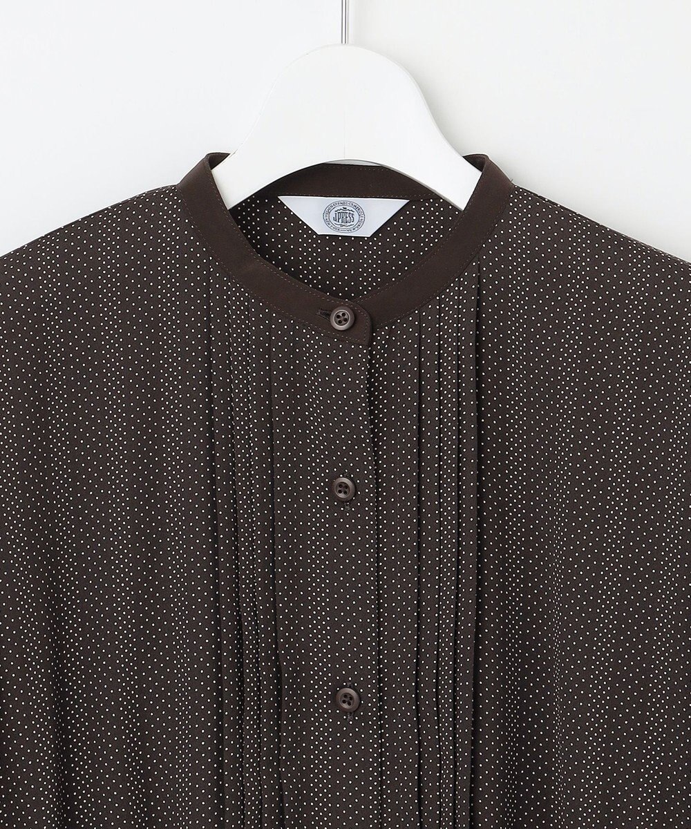 J.PRESS LADIES L 【洗える】ドットデシンプリント ピンタック ワンピース 