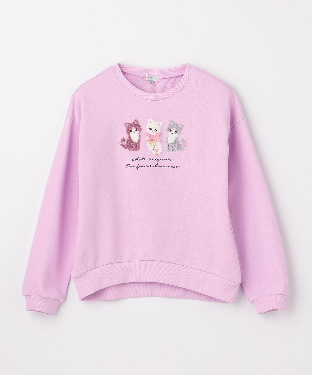 ANY KIDS 【らくっトレーナー】アニマル 裏毛 サガラ刺しゅう トレーナー 