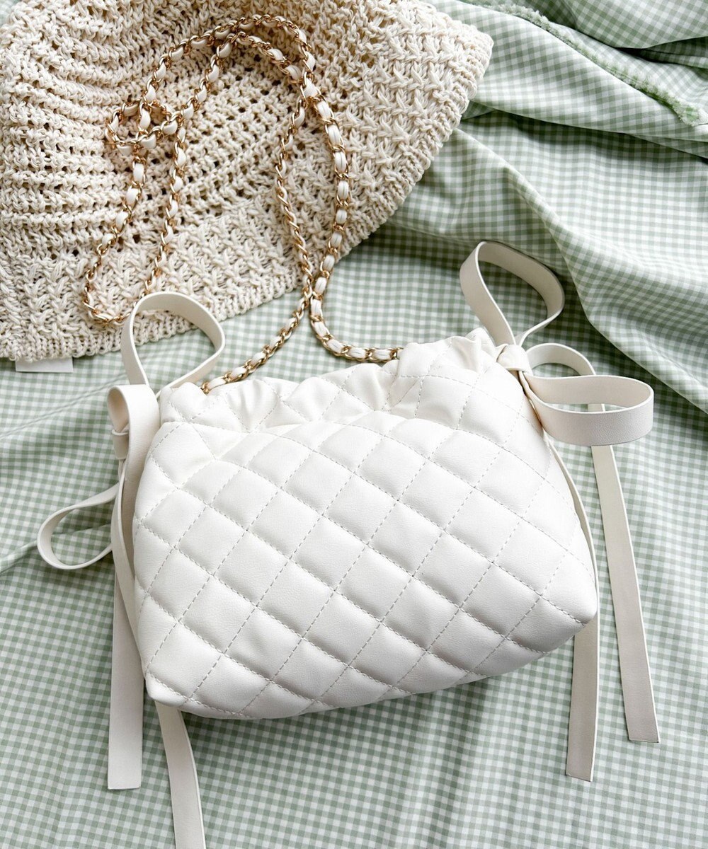 WEGO サイドリボンキルティングショルダー 