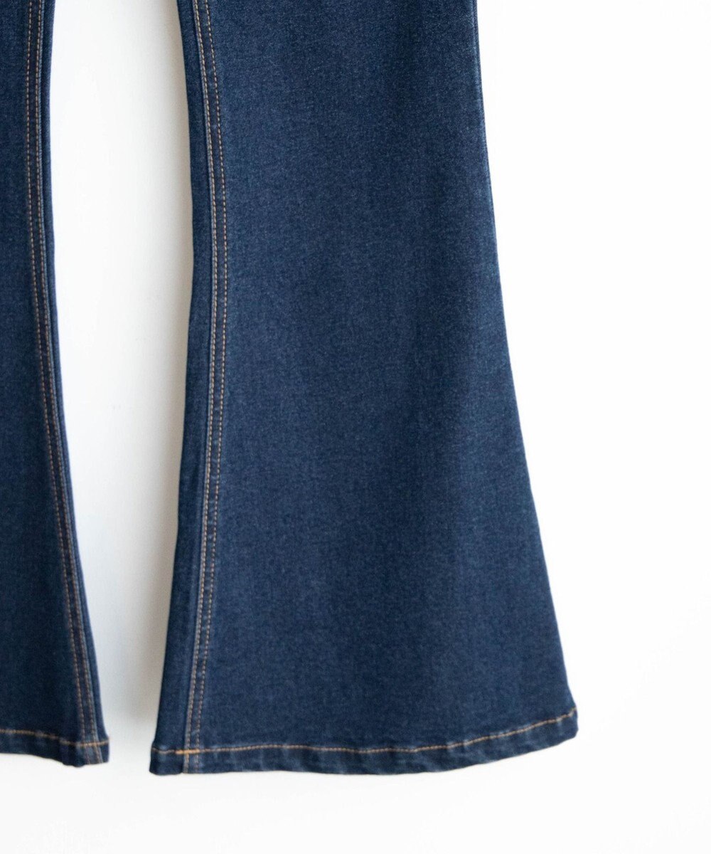 WEGO ハイウエストストレッチデニムフレアパンツ 