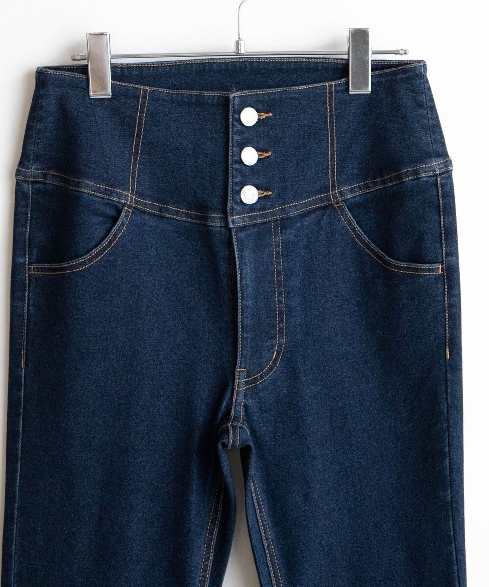 WEGO ハイウエストストレッチデニムフレアパンツ 