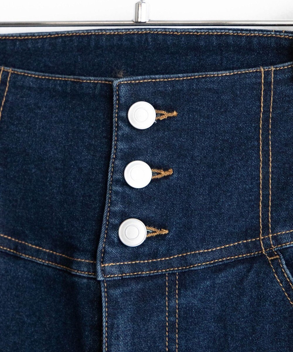 WEGO ハイウエストストレッチデニムフレアパンツ 