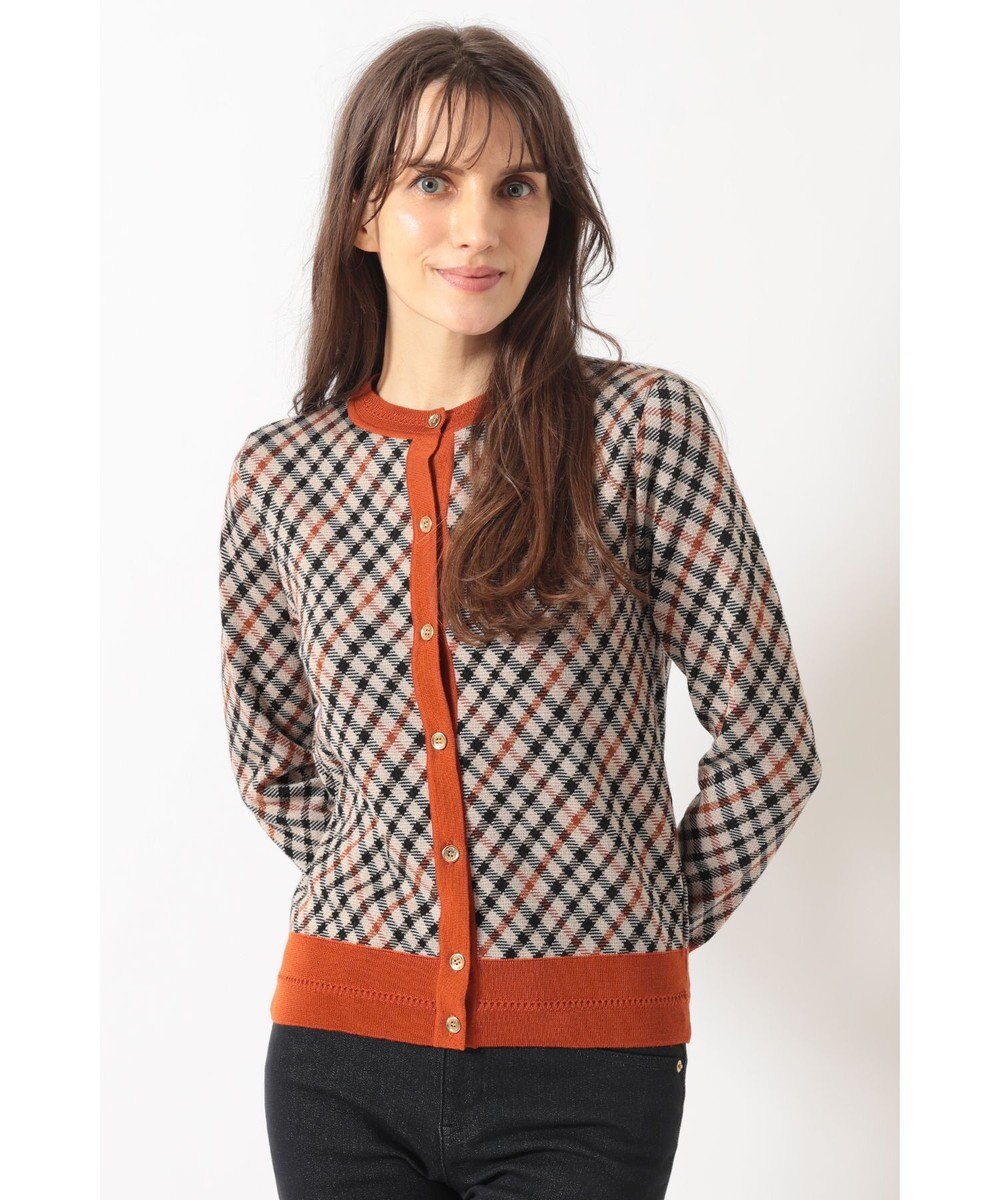 DAKS ハウスチェック ジャカードカーディガン 
