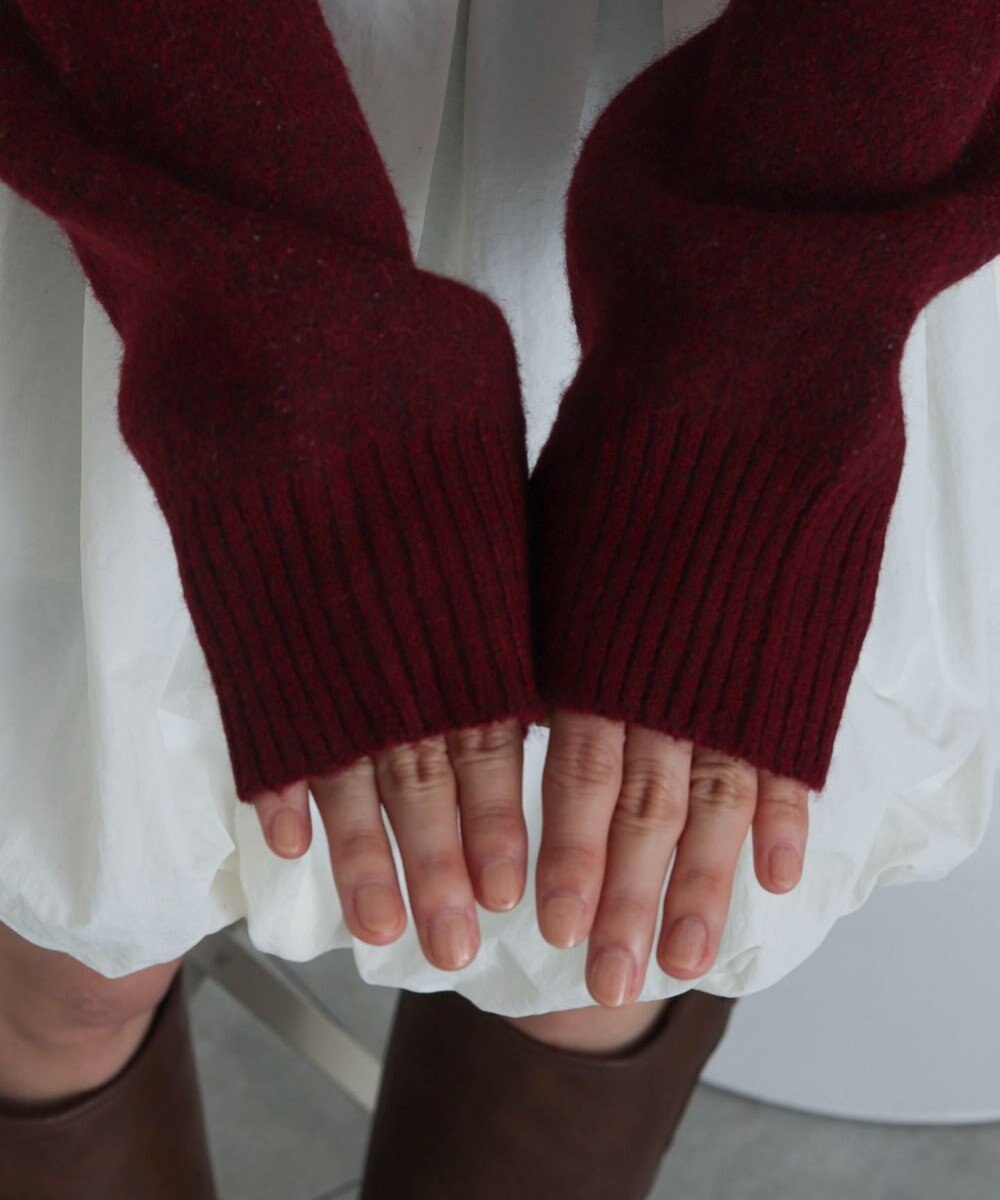 WEGO フラッフィーグラフィックジャガードニットZIPパーカー 