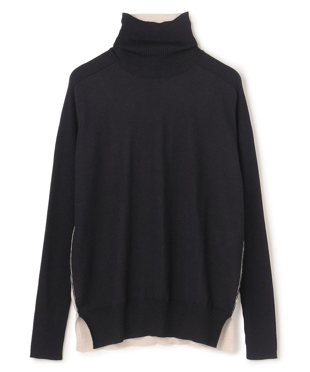 BEIGE， 【洗える・VERY NaVY12月号掲載】LA MONNAIE / バイカラーウールタートルニット 
