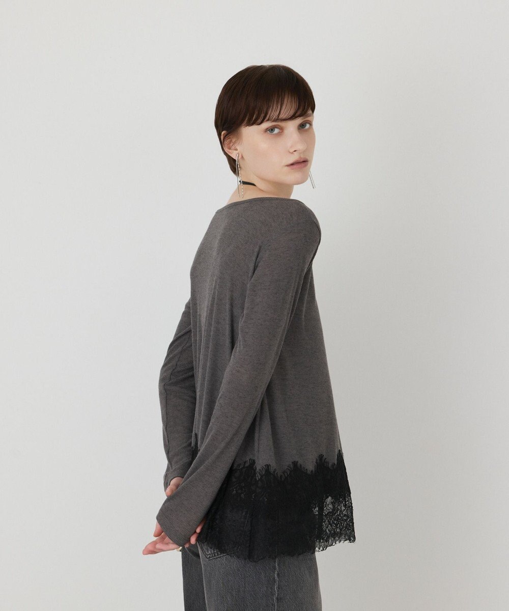 GRACE CONTINENTAL レースヘムテレコカットトップ 