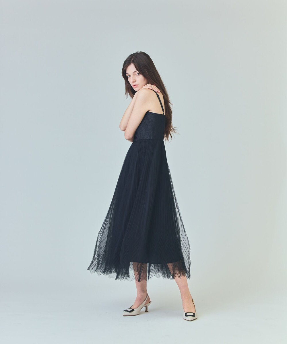 GRACE CONTINENTAL チュールプリーツコンビワンピース 