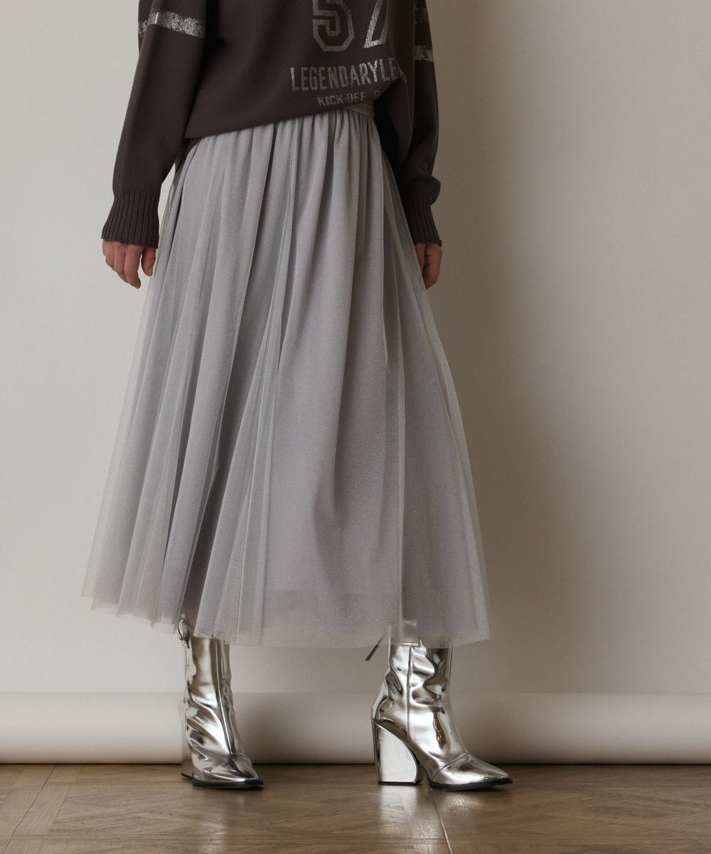 GRACE CONTINENTAL ラメチュールスカート 