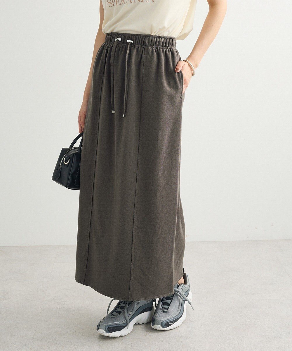Green Parks ドロストイージーウエスト裏毛Ｉラインスカート 