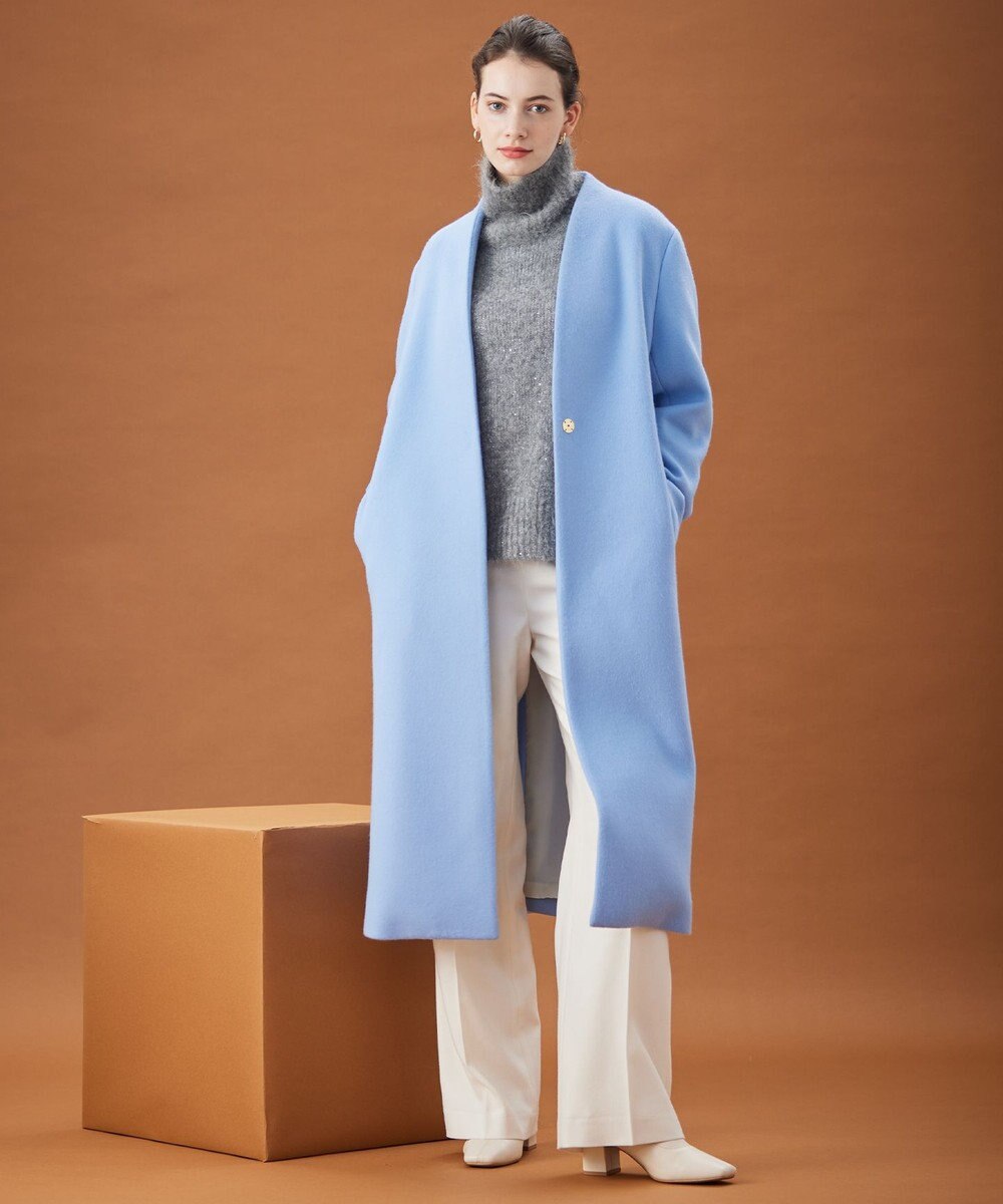 BEIGE， 【S-size】PASSY / ノーカラーロングコート 