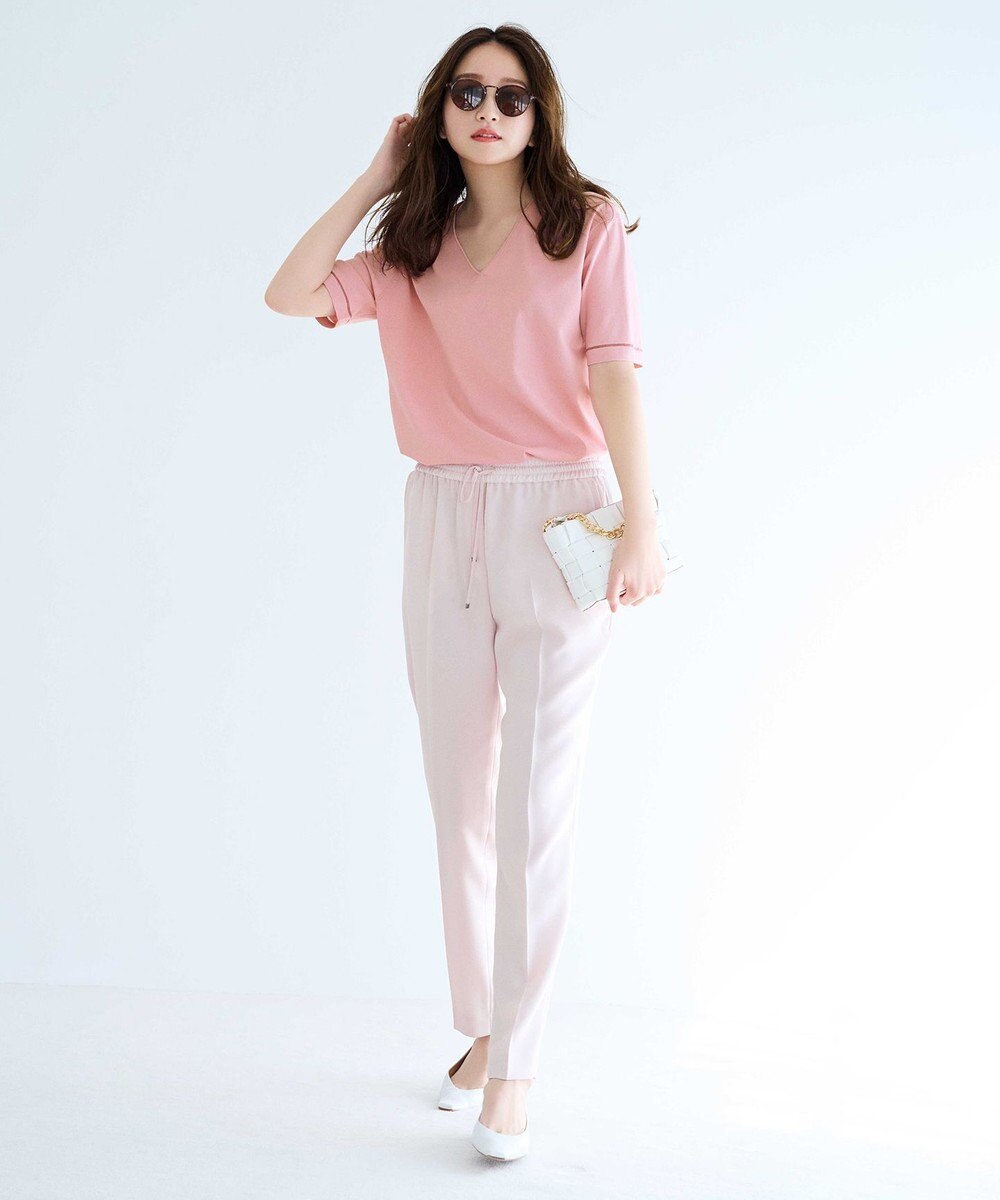 ICB L 【新色追加・洗える】 FluidBackSatin ドロストパンツ 