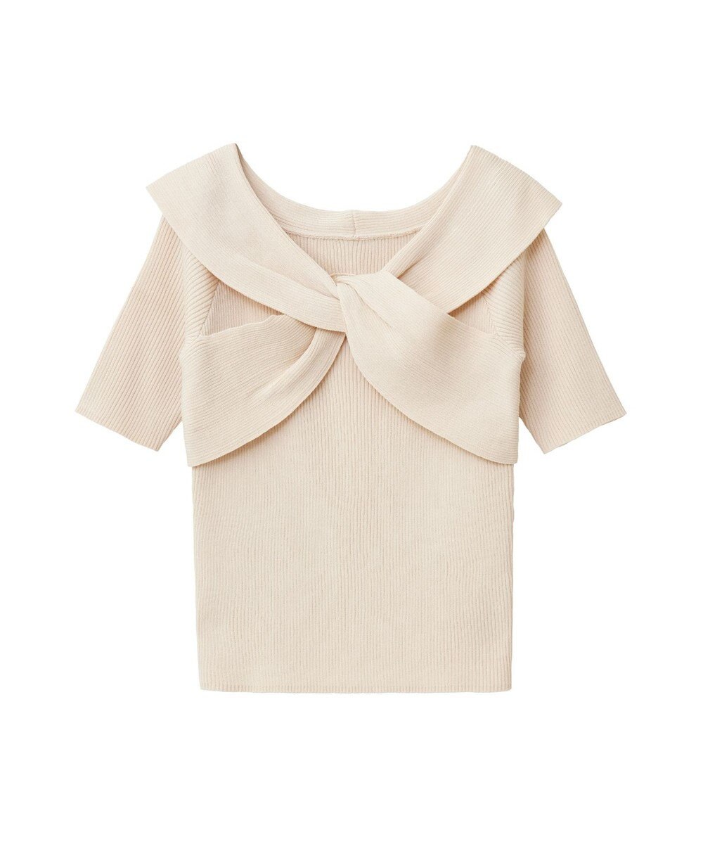 earth music&ecology フロントクロスリブニットプルオーバー 