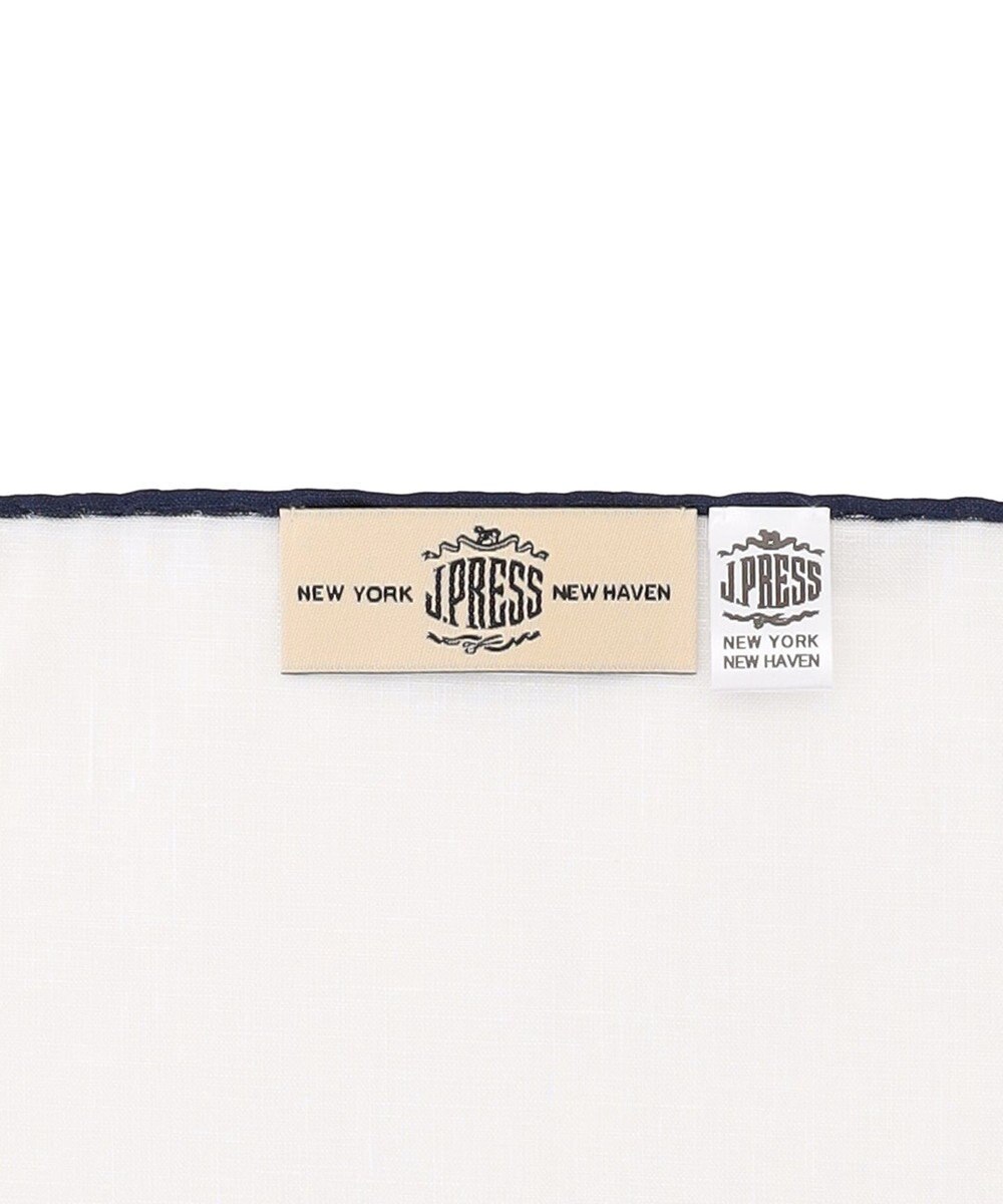 J.PRESS MEN 無地ヘムプリントリネン チーフ 