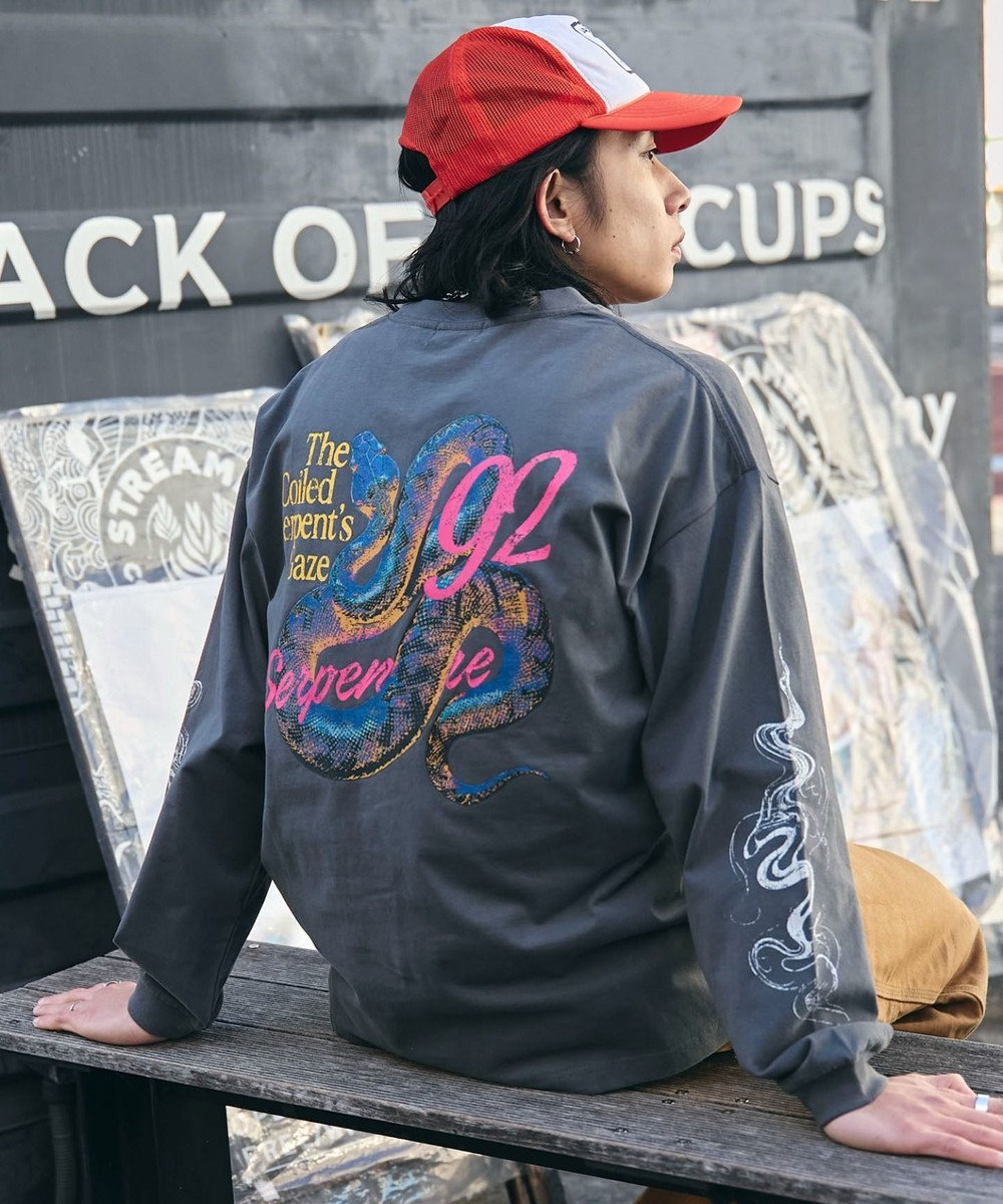 WEGO 【ユニセックス着用ITEM/MLサイズ展開】ヴィンテージライクグラフィックT（LS） 