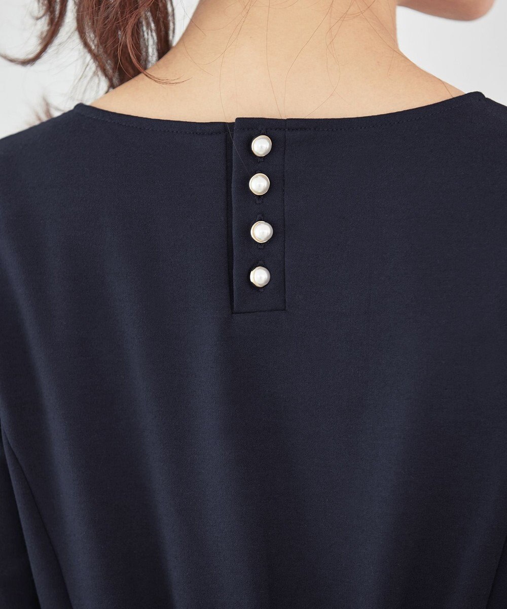 Tiaclasse 【GOLD LABEL・洗える】パールボタン付きポンチワンピース 