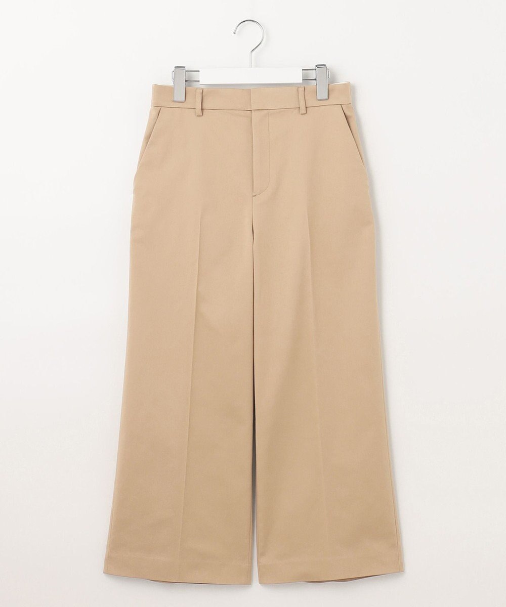 自由区 【接触冷感・洗える・XXSサイズあり】サテンストレッチクロップド丈 ワイドパンツ 