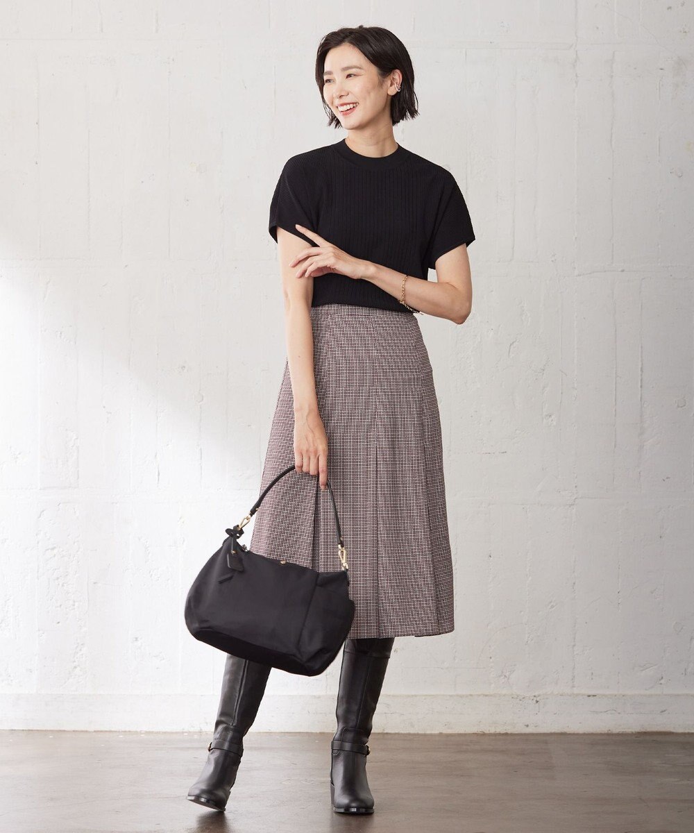 J.PRESS LADIES L 【洗える】レーヨンエリートストレッチ フレンチスリーブ ニット 