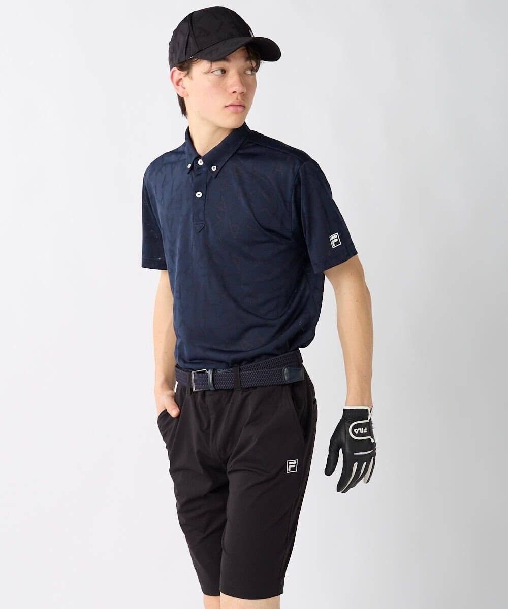 FILA GOLF／marie claire 【FILA GOLF】メッシュ加工ロゴ半袖ポロシャツ 