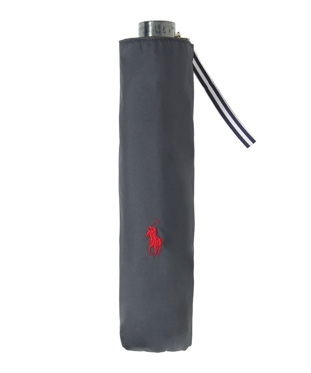 MOONBAT 【遮熱・遮光】POLO RALPH LAUREN(ポロ ラルフローレン)無地 PP刺繍 晴雨兼用 雨傘 折りたたみ傘 簡単開閉 