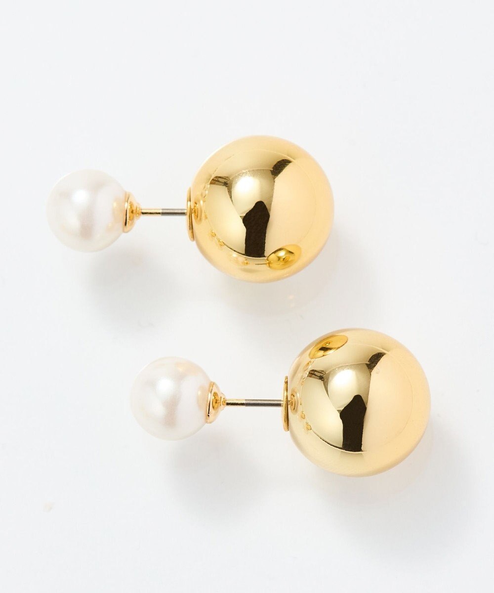 Phoebe メタルボールバックキャッチピアス　パール 