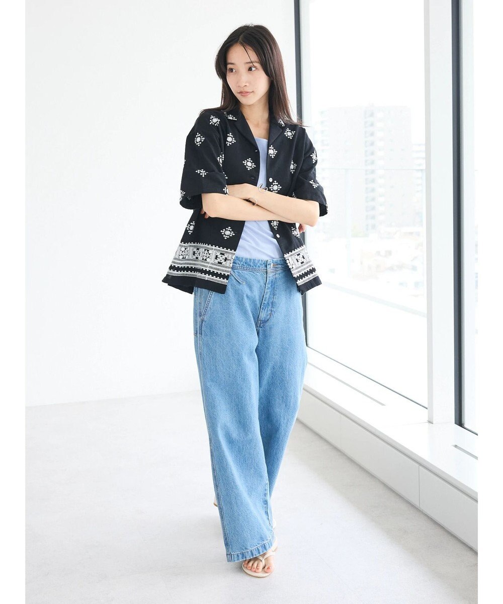 CRAFT STANDARD BOUTIQUE パネル刺繍開襟シャツ 