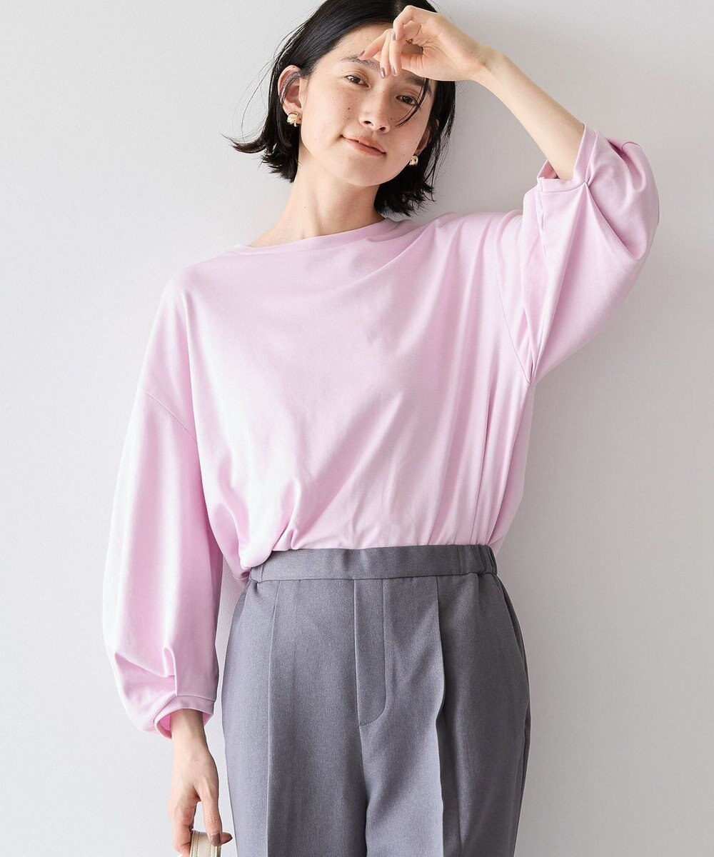 AMERICAN HOLIC 接触冷感7分袖タックスリーブカットプルオーバー 