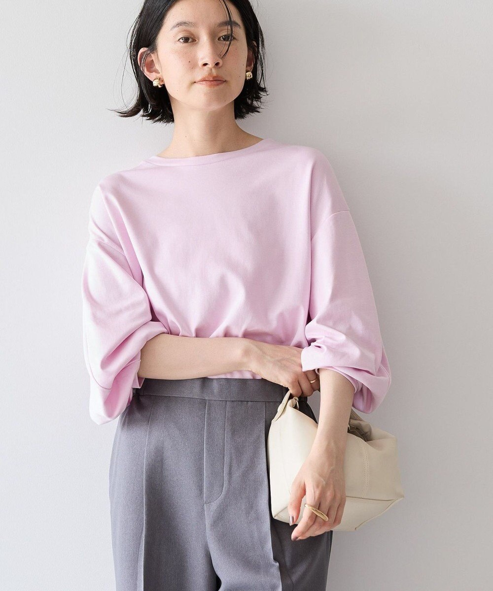 AMERICAN HOLIC 接触冷感7分袖タックスリーブカットプルオーバー 