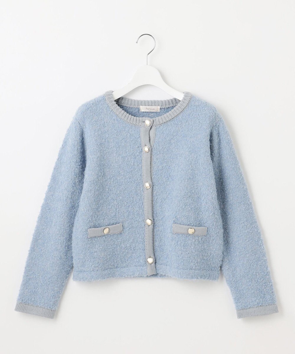 Feroux 【洗える】ブークレー ニットジャケット 