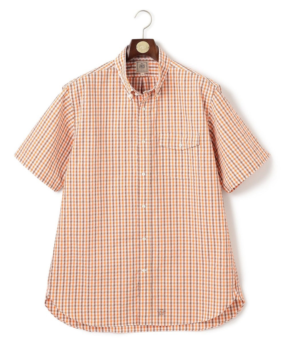 J.PRESS MEN 【KING SIZE】【吸水速乾 / 高通気性】【クールマックス】サッカーギンガムチェック シャツ / B.D. 