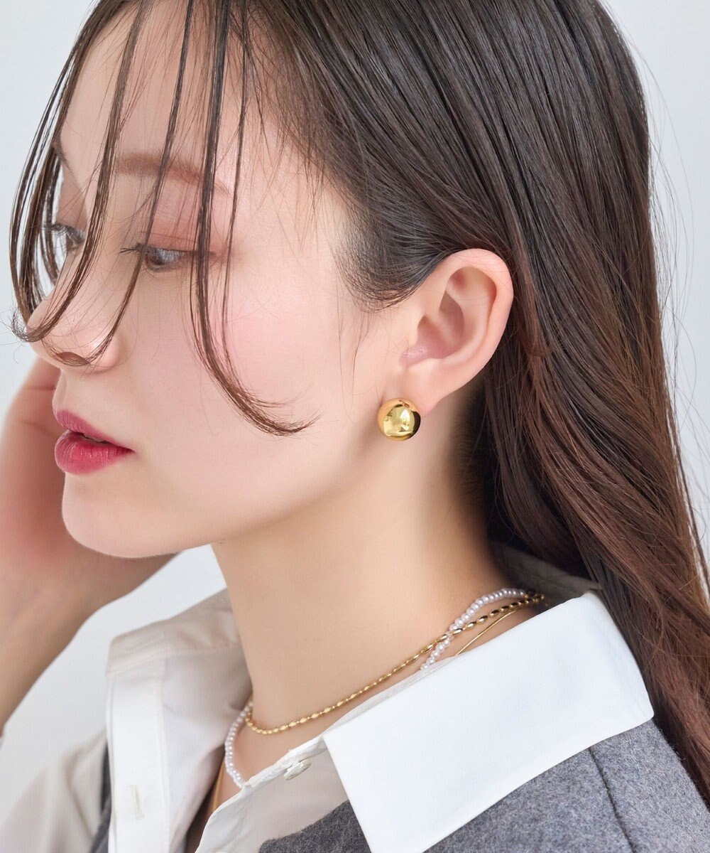 Phoebe メタルボールバックキャッチピアス　パール 