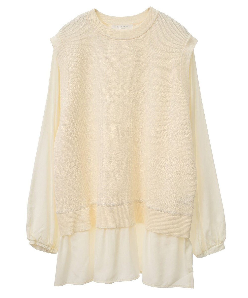 Green Parks 布帛ドッキングニットチュニック 