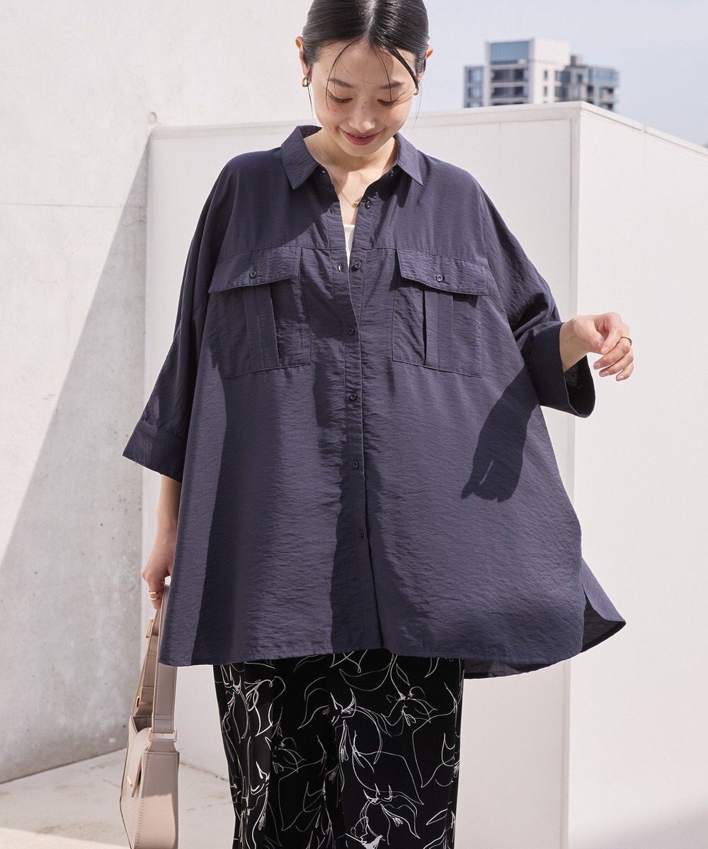 AMERICAN HOLIC 【WEB限定】接触冷感Wポケットシャツチュニック 