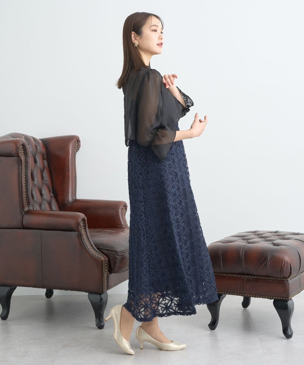 earth music&ecology SET2点シアーブラウス＋3Dレースワンピース 