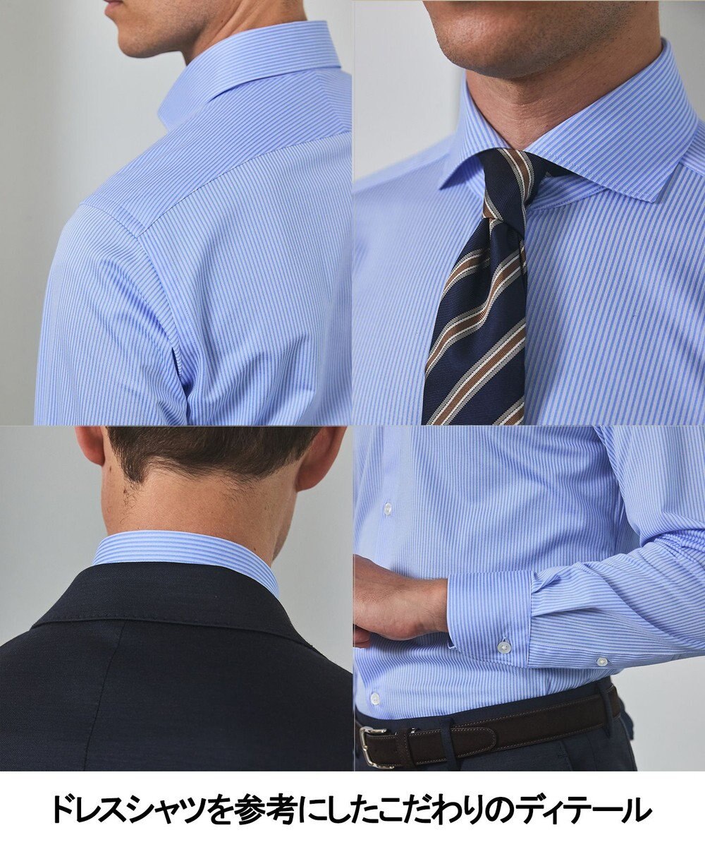 GOTAIRIKU 【ストレッチ/洗える】Albini ジャージ シャツ_ カッタウェイカラー 