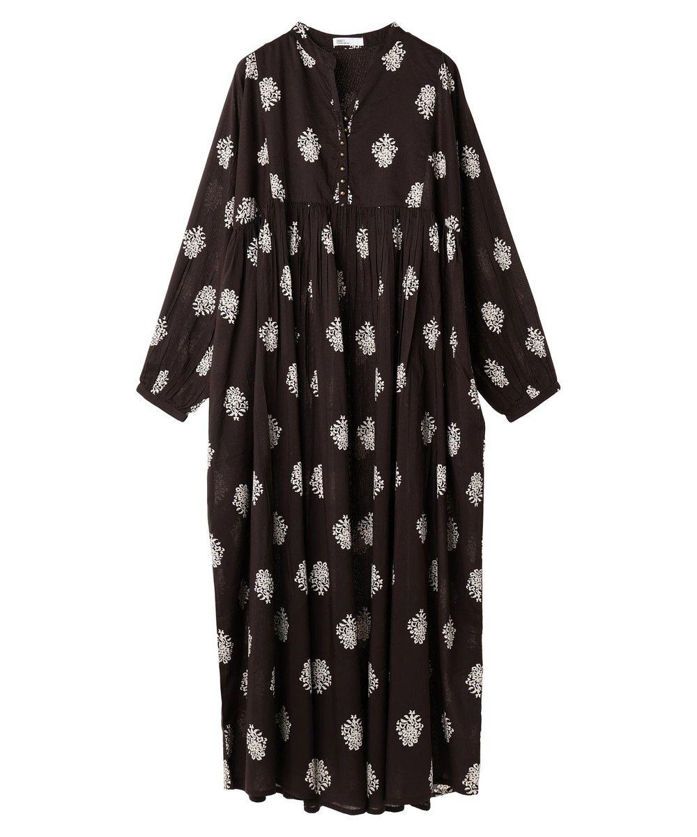 CRAFT STANDARD BOUTIQUE インド綿混フラワーモチーフワンピース 