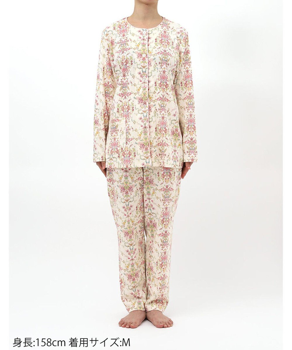 WACOAL パジャマ 長袖 長ズボン 綿100%(本体) ミントン レディース NDX541 /ワコール 