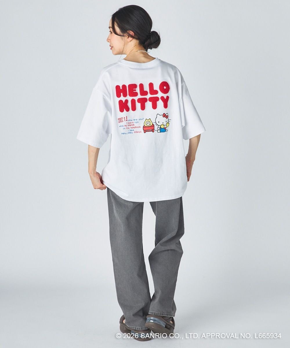 OP／FILA 【Ocean Pacific×ハローキティ】サガラ刺しゅうビッグTシャツ 