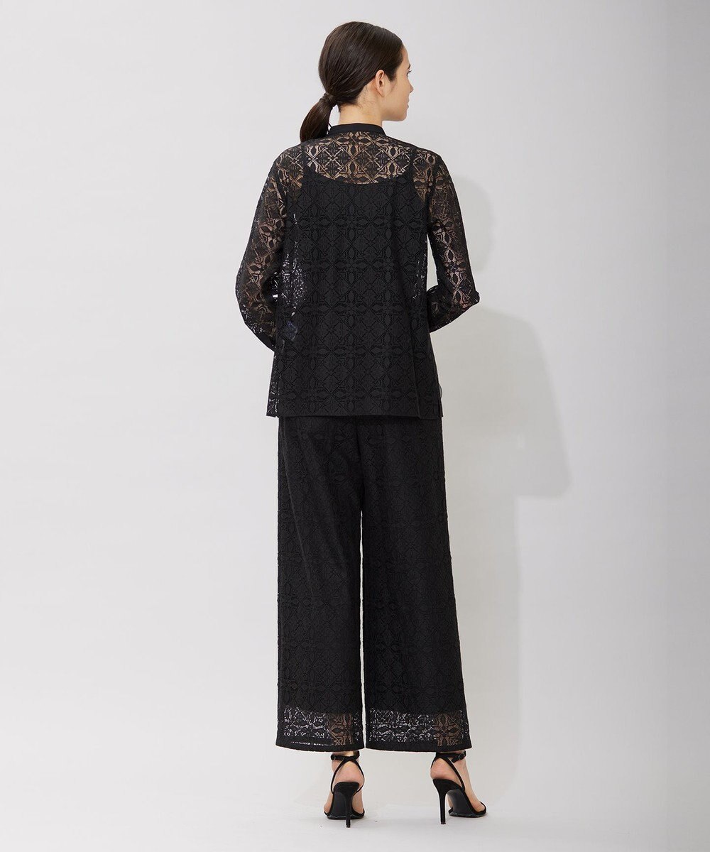 ICB L 【洗える】タイルパターンレース ワイドストレートパンツ 