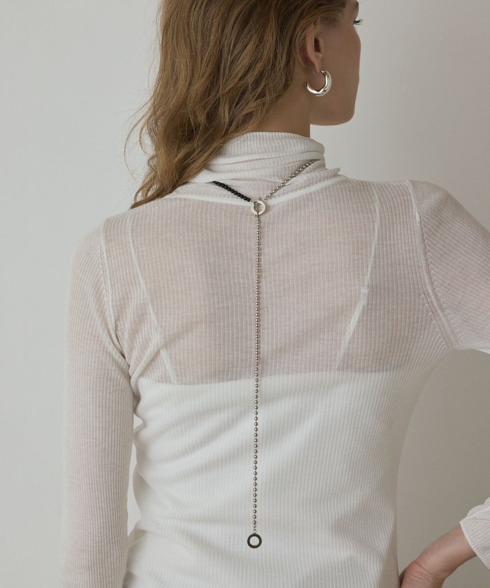 GRACE CONTINENTAL シアーリブニットトップ 