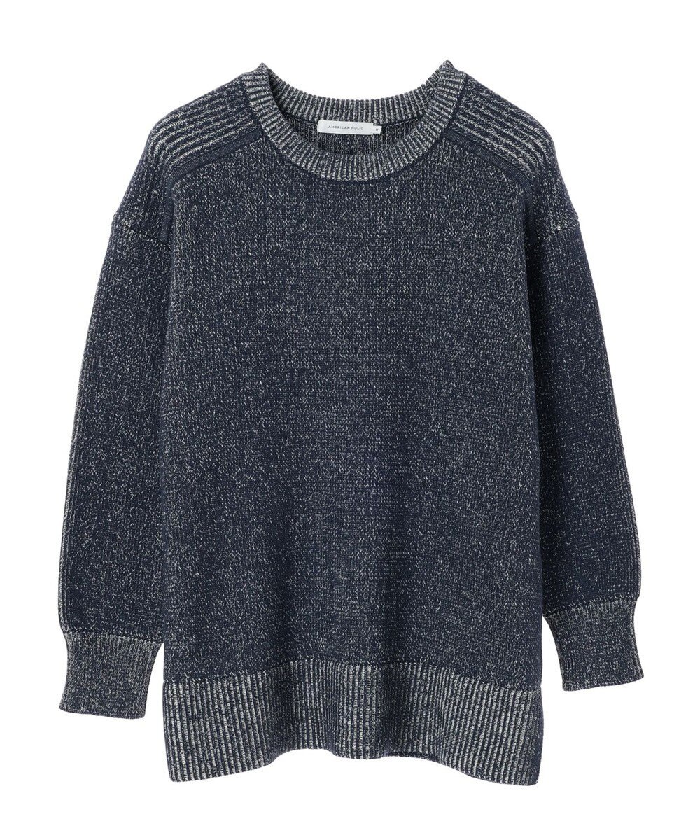 AMERICAN HOLIC クルーネック編み違いニットチュニック 