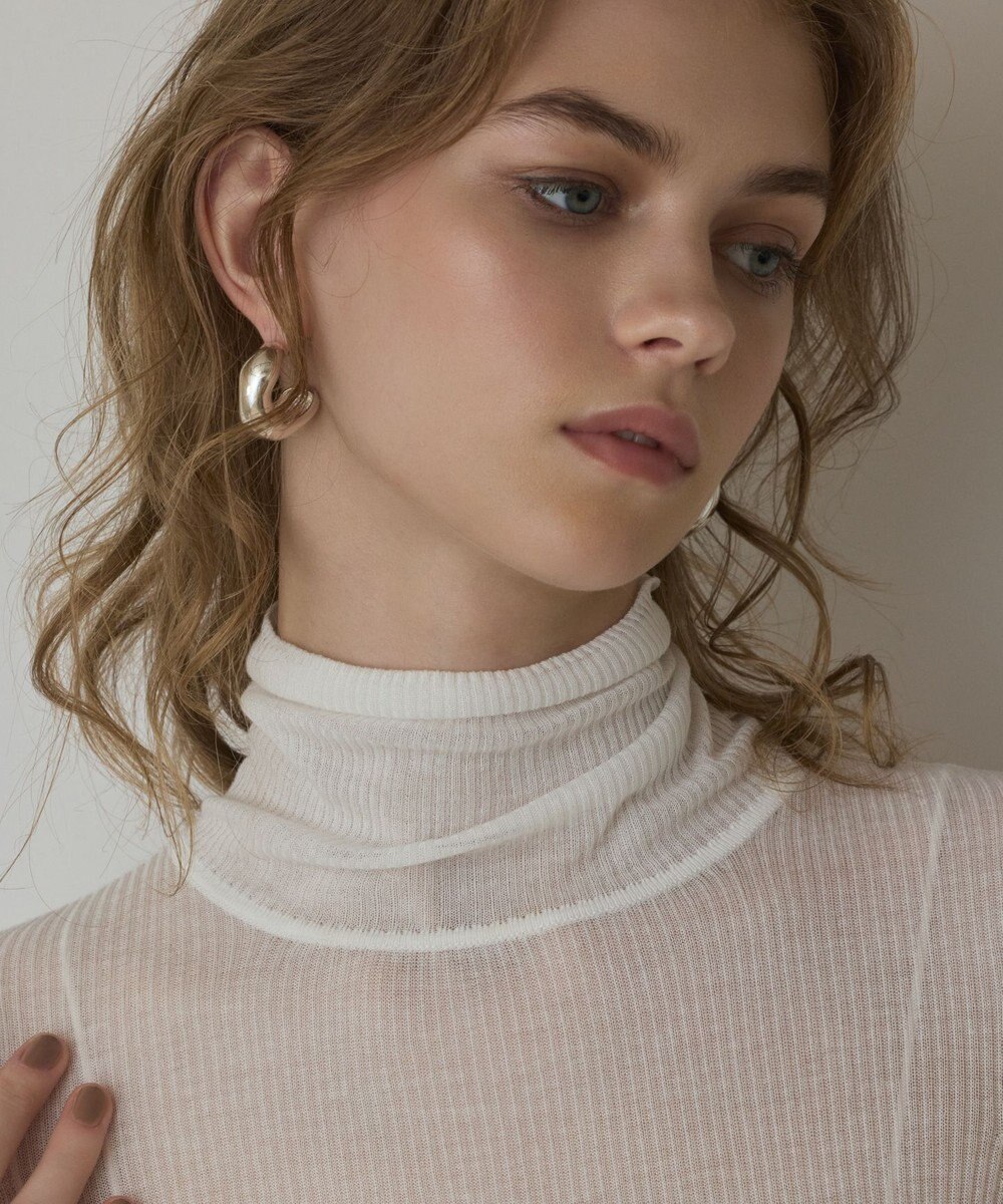 GRACE CONTINENTAL シアーリブニットトップ 