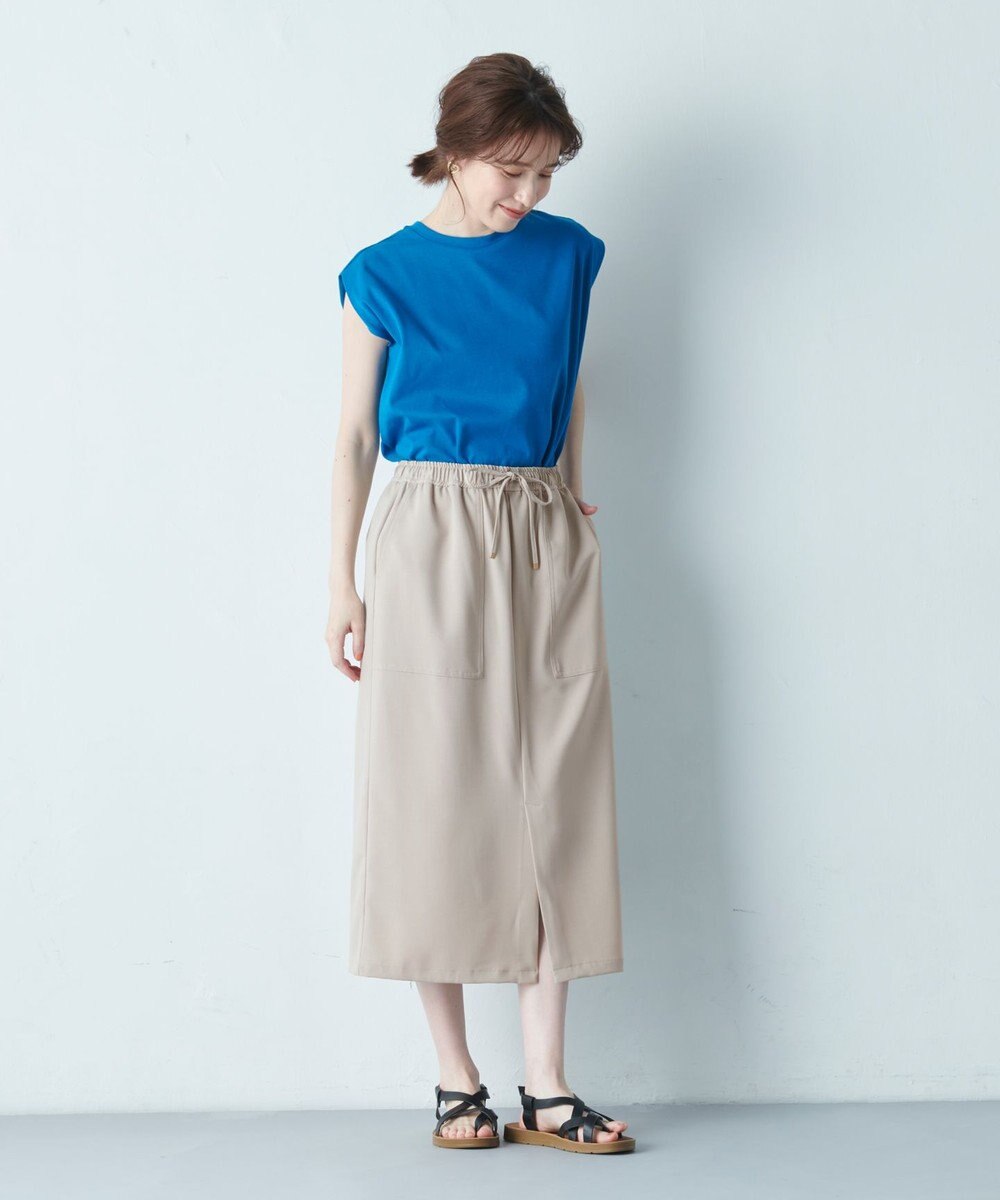 ANY 【接触冷感/UVケア/ウエストゴム/洗濯機可能】イージケアタイトスカート 