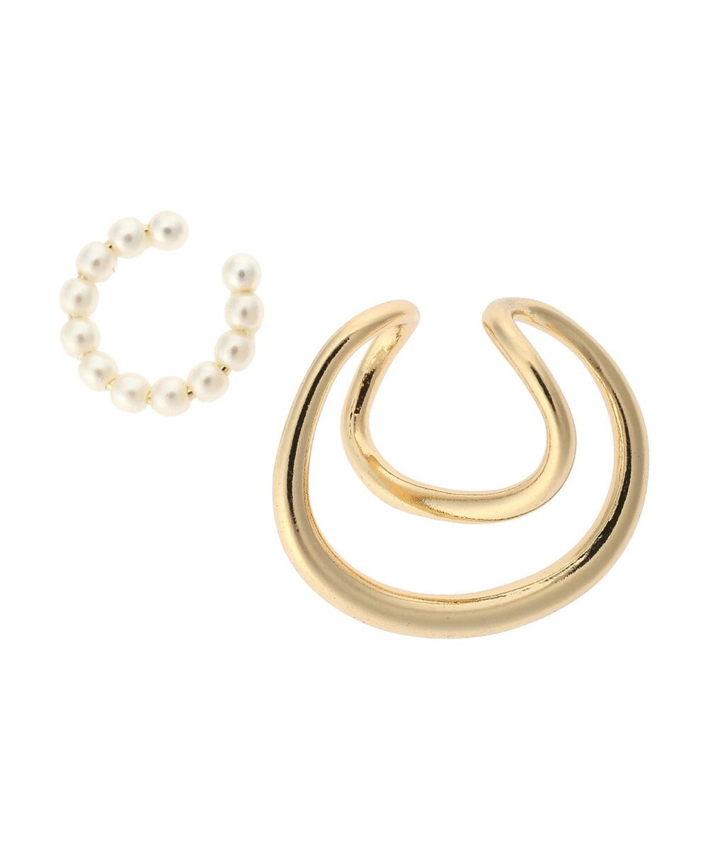 AMERICAN HOLIC ダブルカーブ×パールセットイヤカフ 