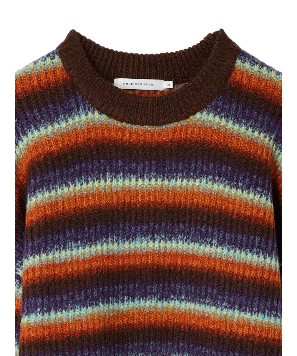 AMERICAN HOLIC グラデーションボーダーニットプルオーバー 