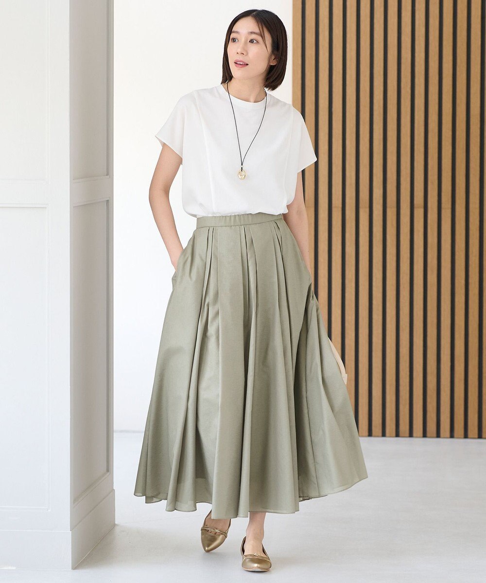 自由区 【洗える・XSサイズあり】シアーシャイニー スカート 