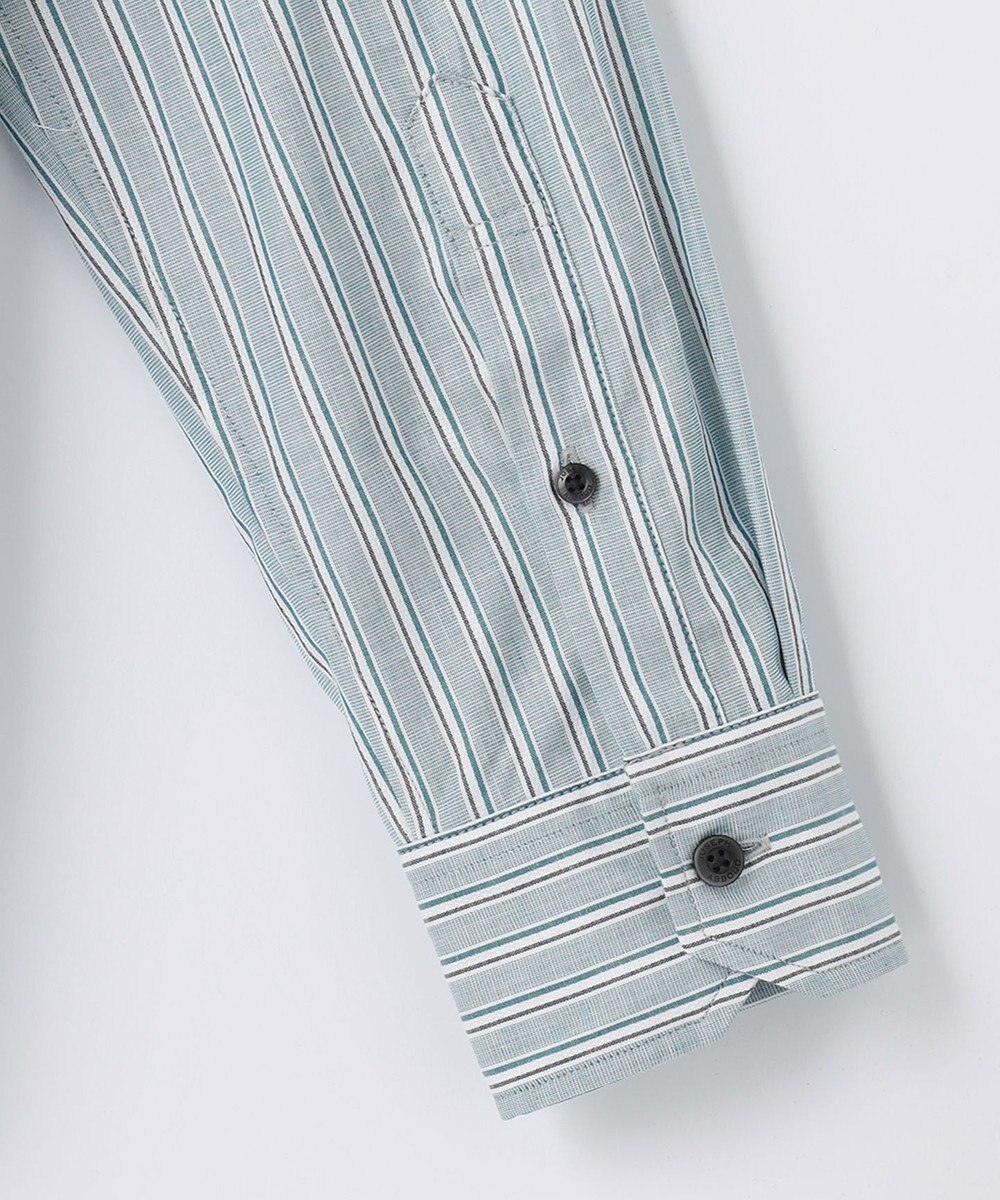 JOSEPH ABBOUD 【オーガニックコットン】JOE COTTON シャンブレーサテンストライプ シャツ 